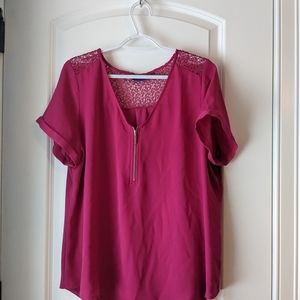 Women's raspberry colored blouse